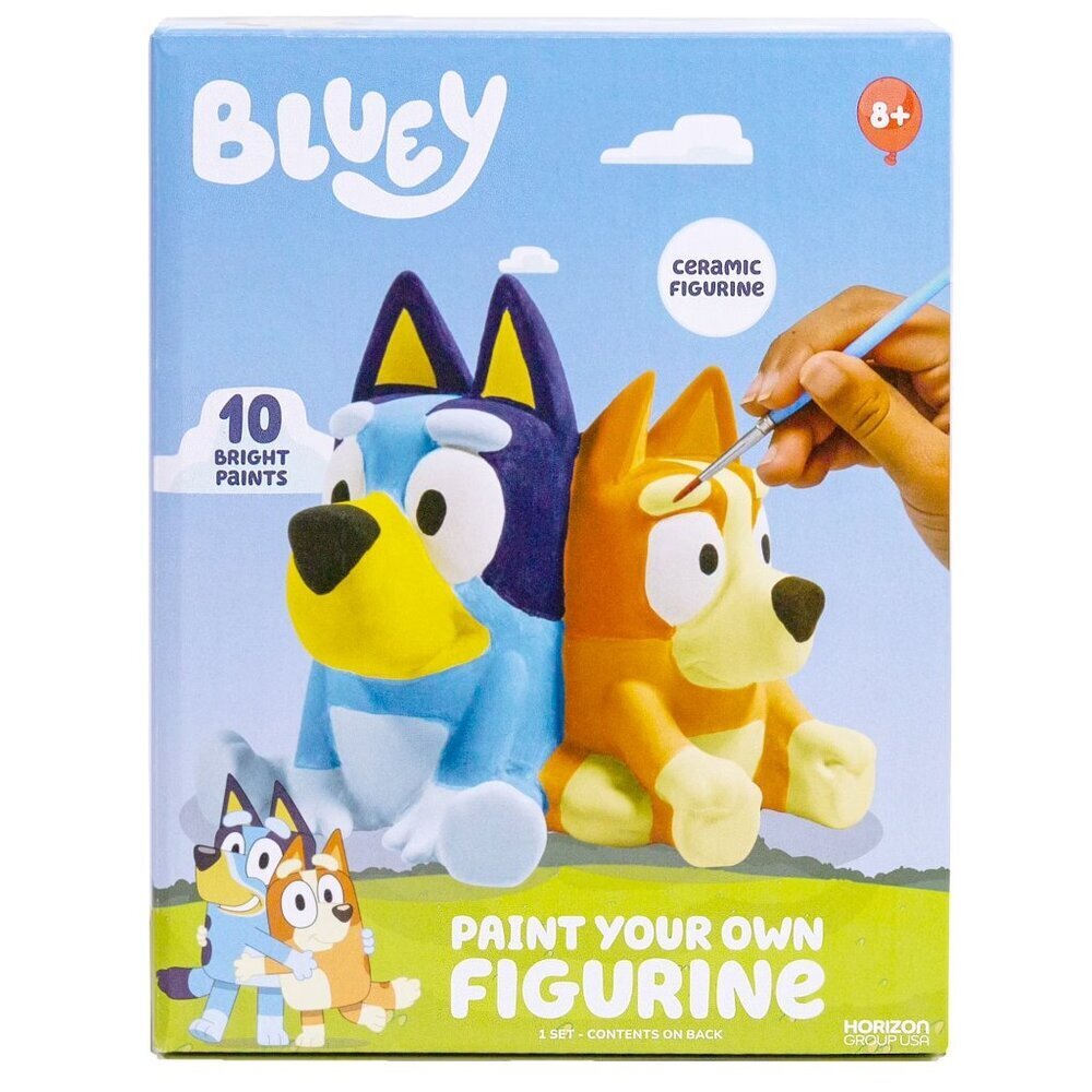 Bluey Paint Your Own Figurine Ceramic Craft Kit w/ 10 Paints Kids Gift 8+